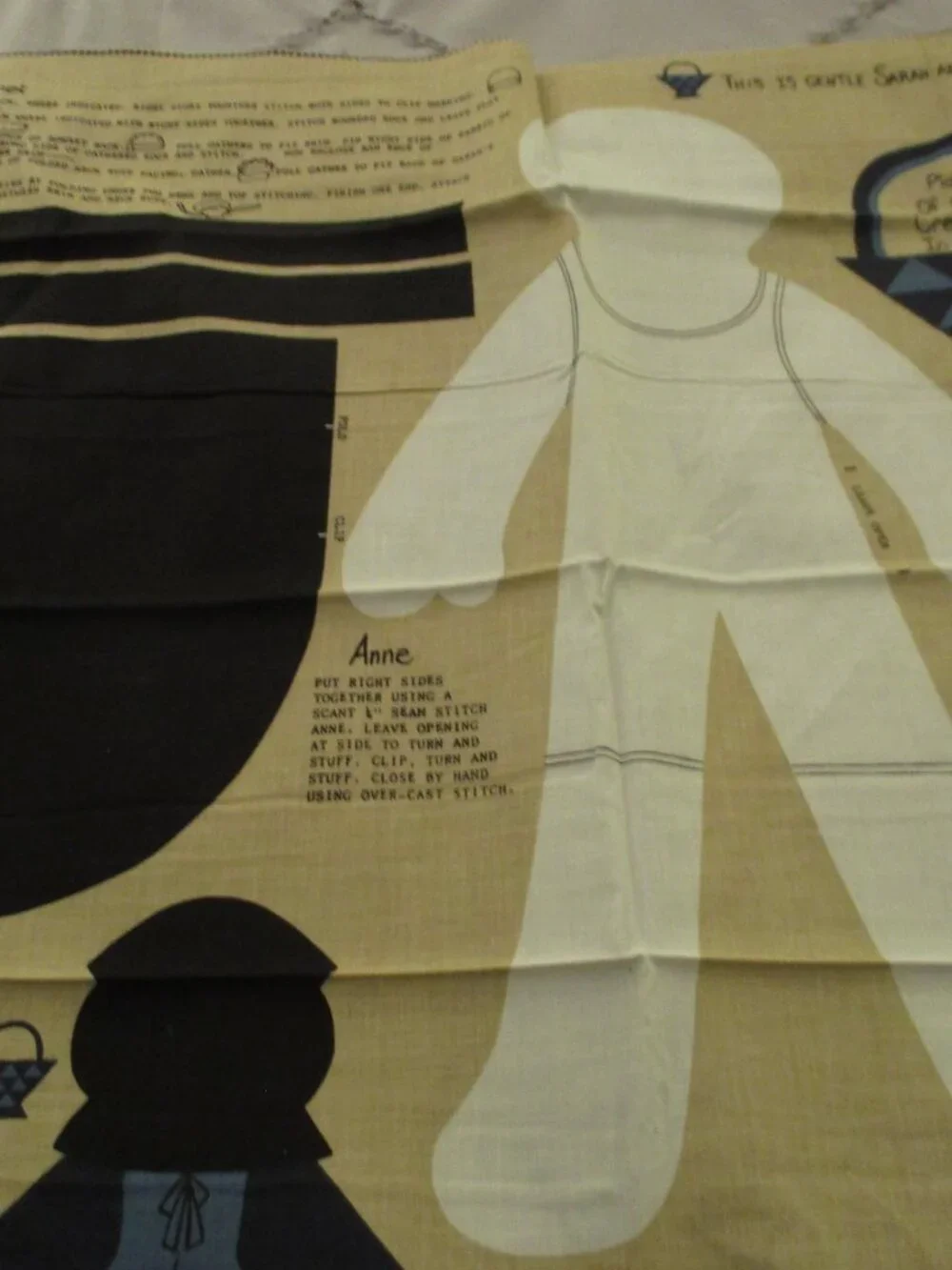 Vintage Country Gentle Sarah & Little Anne Fabric Doll Cut Outs Craft Project